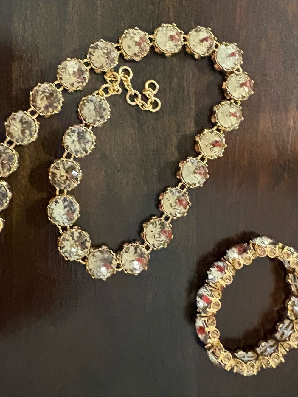 Talbots Gold-Tone Clear Crystal Necklace